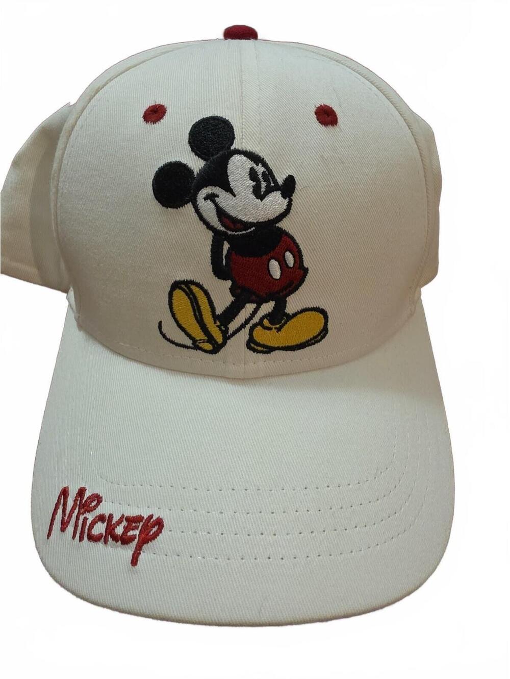 Vintage Disney Mickey Mouse White Baseball Hat Cap Adjustable One Size